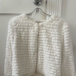 Calvin Klein White Faux Fur Jacket